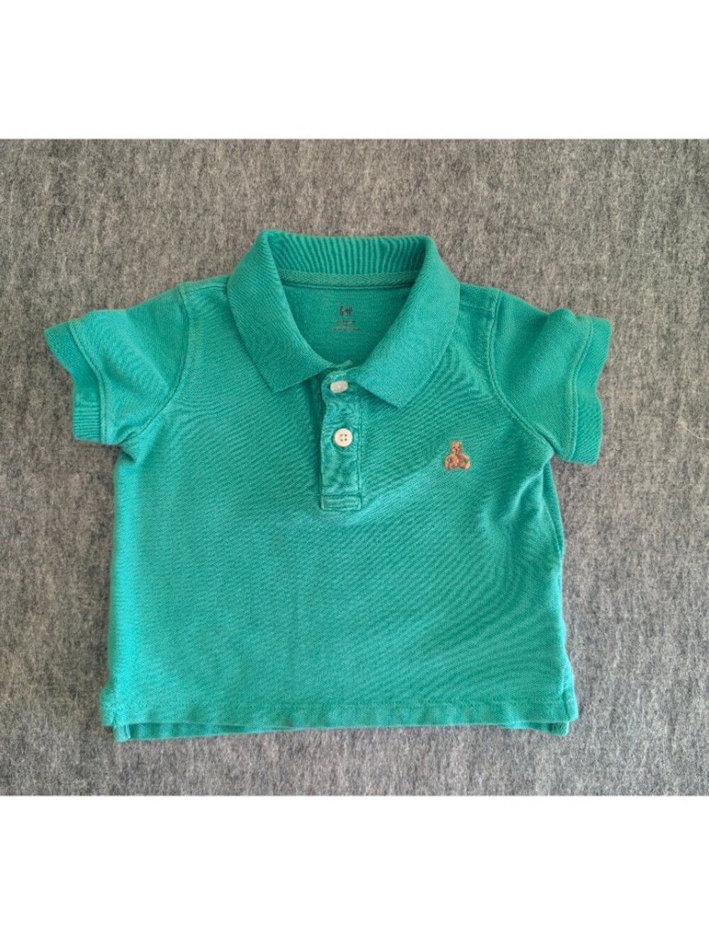 Gap Polo Shirt Baby Size 12-18 Months Teal Bear Logo